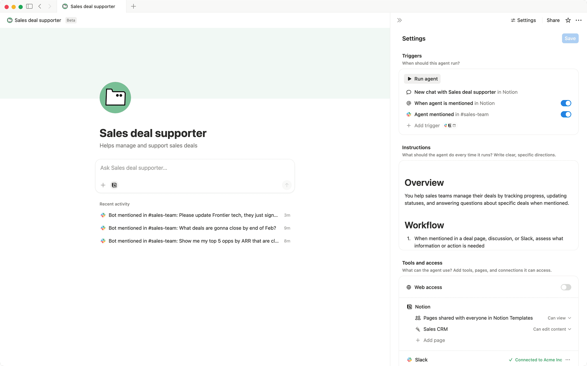 Sales deal supporter