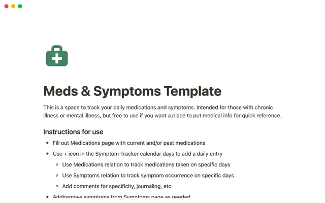 Medication and Symptom Tracker